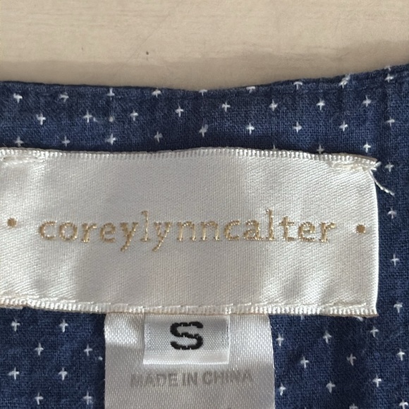 Anthropologie Corey Lynn Calter Embroidered Cropped Top in Blue - Size Small - Picture 4 of 6